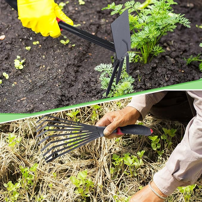 WILLBOND 12 Pcs Stainless Steel Garden Tool Set Heavy Duty Outdoor Gardening Hand Tools with Non Slip Rubber Grip Ideal Garden Kit Gifts for Men and Women