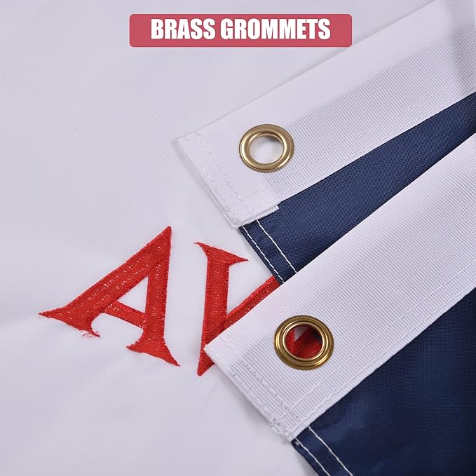 Iowa State Flag 4x6 Ft, Deluxe Full Embroidered Heavy Duty Nylon Durable IA Outside Flags, Indoor/Outdoor, Sewn Stripes and Brass Grommets