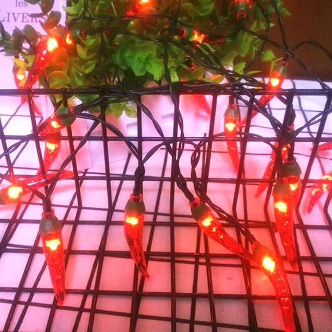 Solar Red Chili String Lights, 200 LED Chili Shape Fairy String Lights Solar Operated String Lights for Wedding, Chinese New Year,Spring Festival,Party Decoration,Christmas