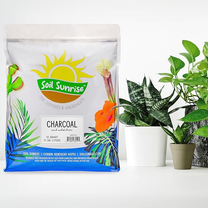 Horticultural Charcoal for Indoor Plants (12 Quarts), Hardwood Soil Additive for Orchids, Terrariums, and Gardening