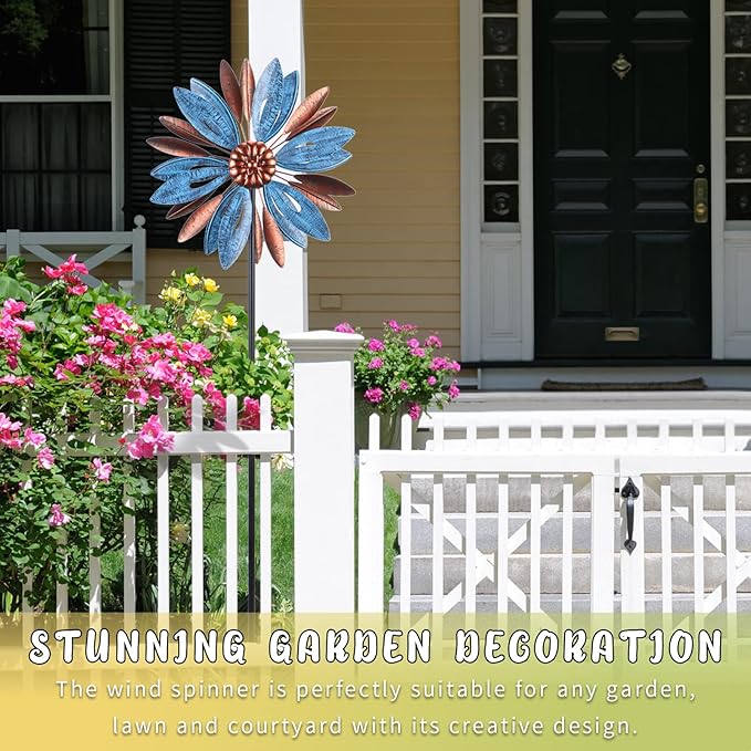 WONDER GARDEN Wind Spinner, Premium Kinetic Wind Sculpture Spinners Metal Windmill for Outdoor Yard Patio Lawn & Garden Decor