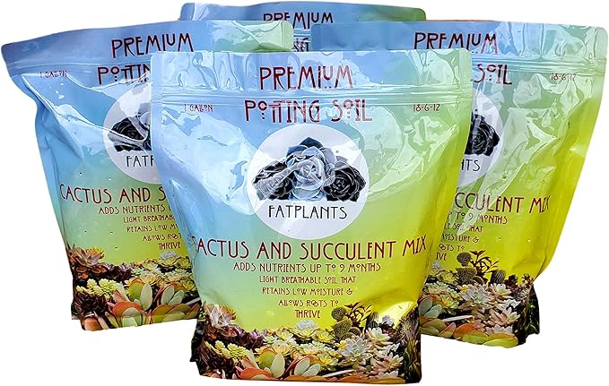 Premium Cacti and Succulent Potting Mix Soil - for Cactus Palm Tree Citrus Plant Grown in Gardening Containers - Indoors & Outdoors Use - with Natural Food/Fertilizer