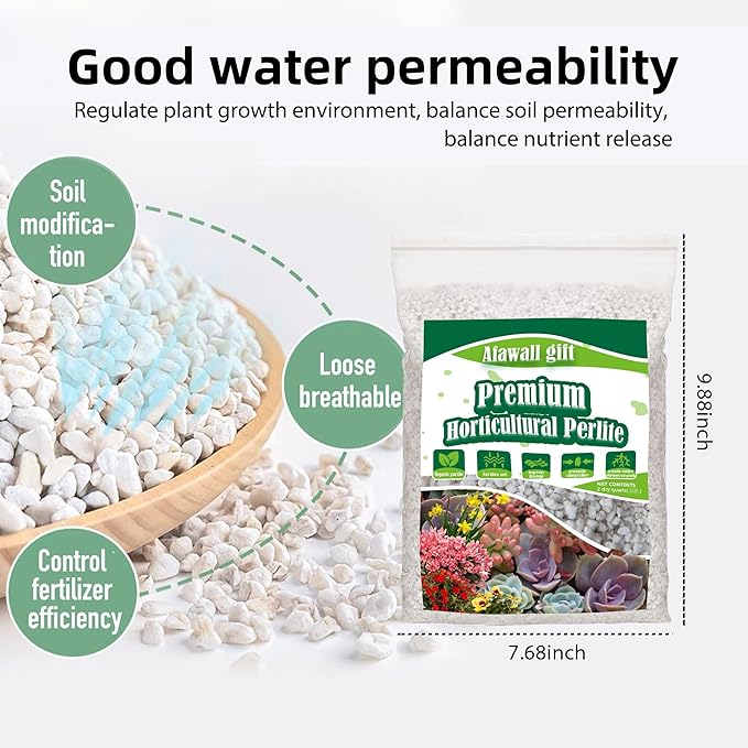 8QT Perlite for Plants Organic Perlite Horticultural Soil Amendment for Plants and Enhanced Drainage Enhanced Growth.Promote Root Growth and Soil Health