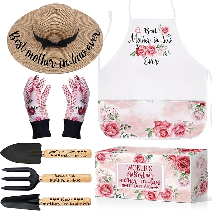 Mothers Day Mother in Law Gifts,Mother in Law Gifts from Daughter in Law - Mother in Law Gardening Gift Outdoor Horticulture Starter, Garden Tools Kit for Mother in Law Plant Lover