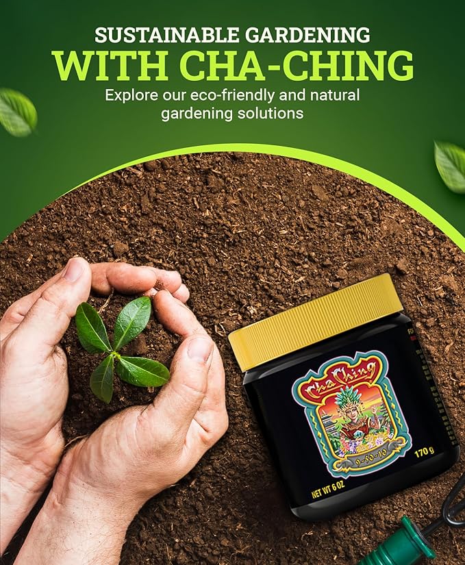 FoxFarm Cha Ching Soluble Fertilizer, Water Soluble High-Phosphorus Fertilizer, Supports Late Harvest Stage - Outdoor Flowers, Fruiting Plants, Containers and Bed Areas, NPK 9-50-10 (6 oz)