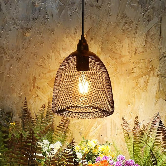 Battery Operated Hanging Light with 6 Hours Timer-Outdoor Indoor Pendant Chandelier Waterproof Lamp Lantern for Gazebo Porch Garden Patio Decorative Metal Warm White Bulb