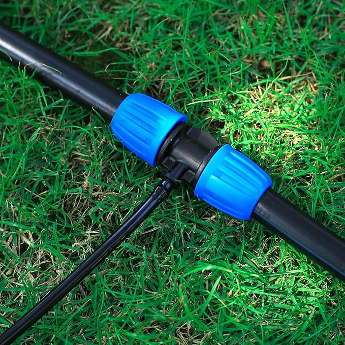 1/2 to 1/4 Inch Irrigation Tubing Reducing Tee,Variable Diameter Connectors for 1/2 Inch (OD 0.620 in.ID is 0.520.in Irrigation Poly tubing and 1/4 Irrigation tubing(10 Pcs Blue)