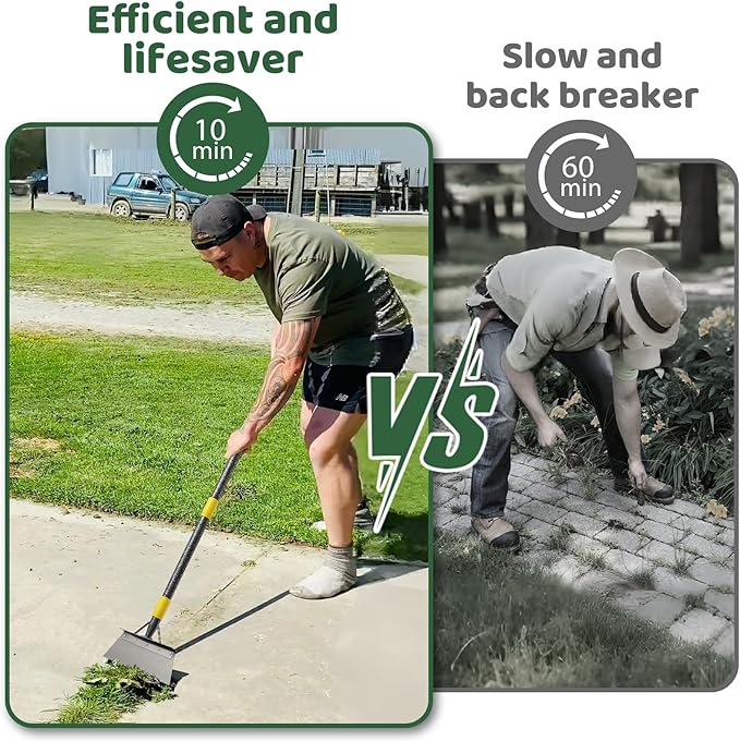 Garden Flat Shovel Scraper, 88 Inch Long Multifunctional Garden Cleaning Shovel, Heavy Duty Floor Scraper Long Handle,Metal Weeding Scraper for Lawn Edging, Snow Ice Removal