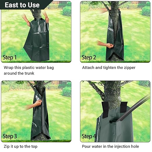 Tree Watering Bags 20 Gallon, Slow Release Gator Bags for Trees, Durable PVC Tree Drip Irrigation Bags with Heavy Duty Zipper, Deep Root Targeting - 10 Pack