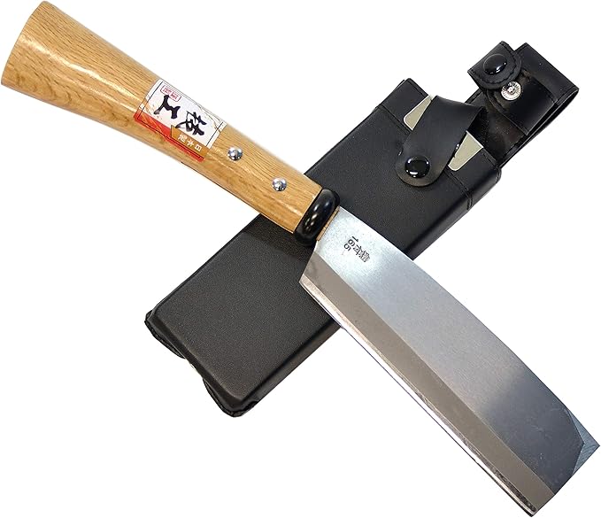 KAKURI Japanese NATA Tool Knife 6.5" Made in Japan, Bushcraft Hatchet Axe with Sheath for Camping, Outdoor, Campfire, Gardening