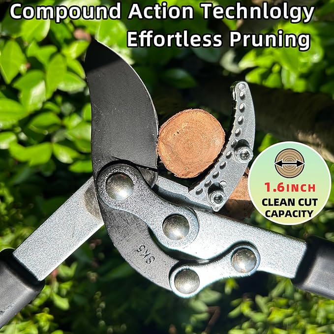 Loppers Tree Trimmer Extendable Branch Cutter with Compound Action, Sharp Steel Blade Tree Cutter Tree Clippers, 21-26" Telescopic Tree Branch Cutter Tree Pruner for Branches up to 1.6 Inch