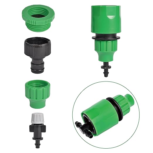 10m Home Garden Patio Misting Micro Flow Drip Irrigation Misting Cooling System with 10pcs Plastic Mist Nozzle Sprinkler for Plant Flower