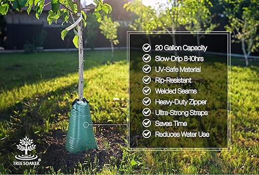 Tree Watering Bag | 20 Gallon Slow Release Drip Tree Irrigation System | Watering Bag for Trees | 3 Pack