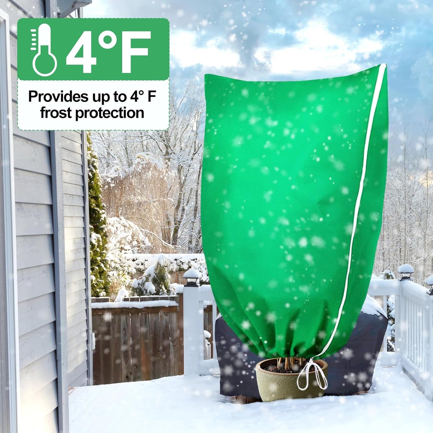 Plant Covers Freeze Protection, 2 Pack Tree Covers for Winter Cold Weather Frost Blankets for Outdoor Plants Fruit Tree, 47.2" X 70.8" Shrubs Trees Jacket Covers Bags with Zipper Drawstring