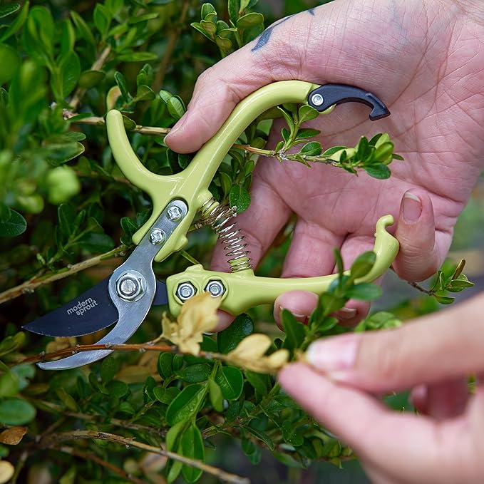 Modern Sprout Gardening Pruners, Lightweight, Durable, Green, One Size (Chartreuse)