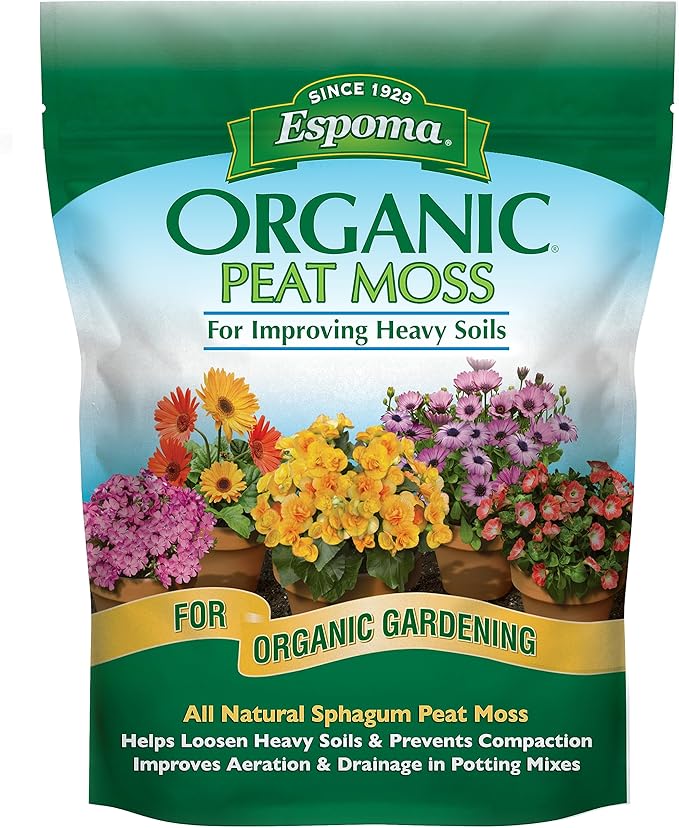 Espoma Organic Peat Moss; All-Natural Horticultural Grade Sphagnum Peat Moss Approved for Organic Gardening. Helps Improve Aeration & Moisture Retention. Promotes Root Growth – Pack of Two