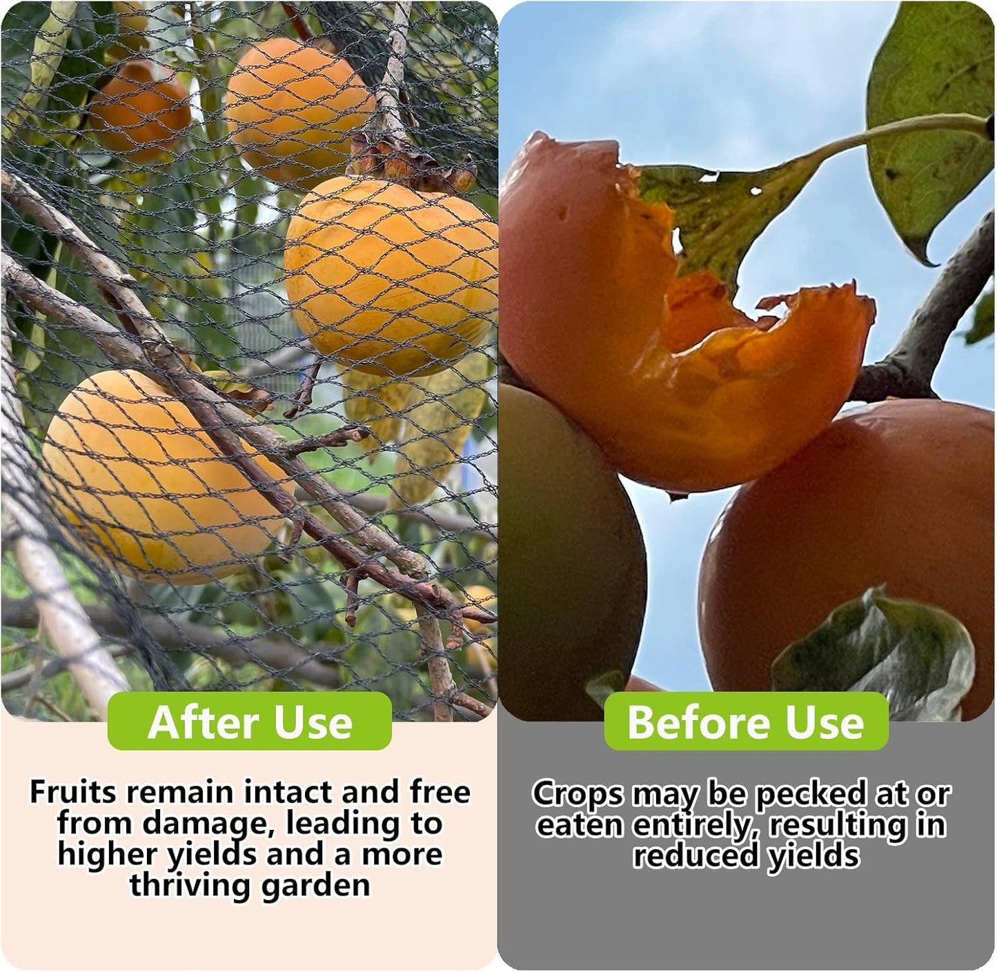 POYEE 7.5 x 100 FT Bird Netting for Garden Woven Mesh Garden Netting for Plants, Vegetable, Fruit Trees, Blueberry Bushes, Strawberries Against Birds, Deer, Squirrels and Other Animals