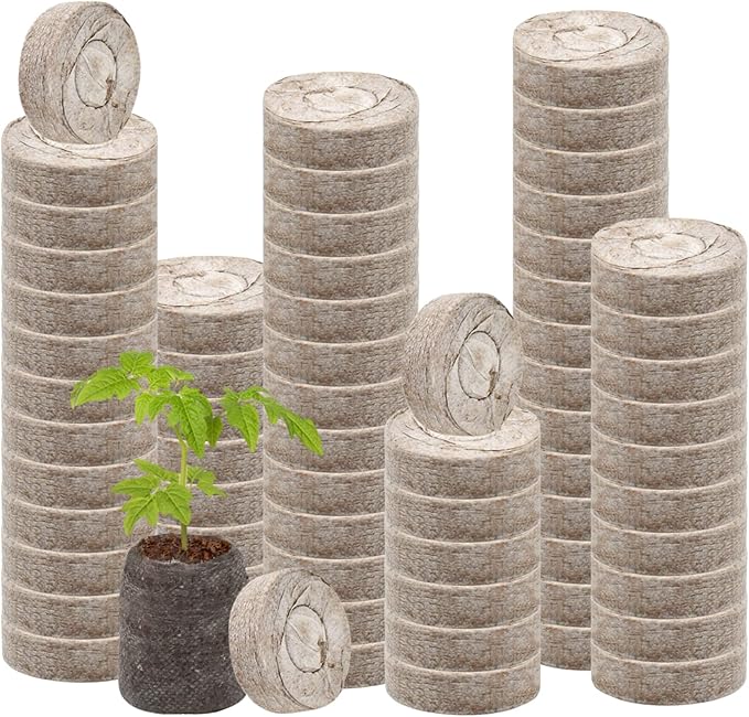 Legigo 200 Pcs 50mm Seed Starter Peat Pellets Pods for Seedlings- Compressed Seed Starting Pellets Seed Starter Pods Plugs Soil Peat Pods for Starting Seeds, Garden Planting Herb Flower Vegetables