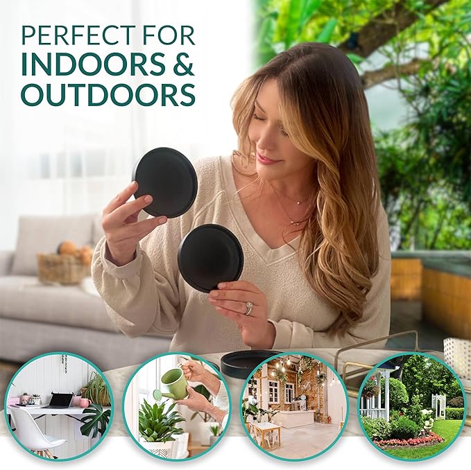 Willowy Black Ceramic Pot Saucer - Drainage Tray for 2,3,4 Inch Planters - Drip Trays - Four Pack