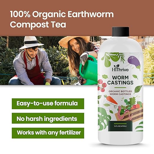 16oz Worm Castings for Plants - Makes 32 Gallons of Earthworm Castings Compost Tea, Liquid Worm Casting – Nutrient-Rich Organic Compost Worms for Healthier Soil & Vibrant Plant Growth