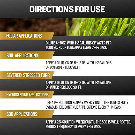 1 Gallon 20% Humic Acid for Lawn - Covers 20,000 sq ft, Humic20 Soil Amendments, Ideal Soil Conditioner for Lawns, Promotes Aeration & Better Structure for Stronger Roots & Healthy Grass Growth