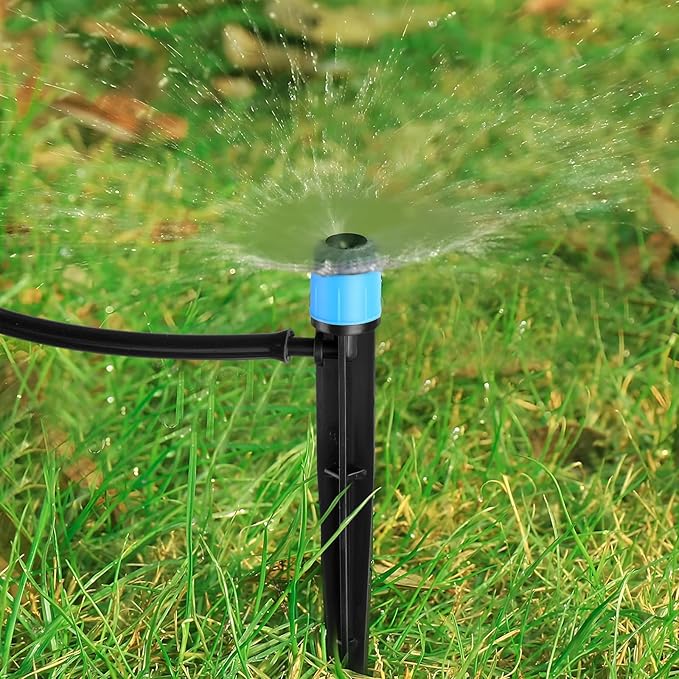 40 Pcs Garden Drip Irrigation Kit for 1/4" Drip Irrigation Tubing 360 Degree Adjustable Drip Irrigation Emitters Agricultural Drip Emitters Drip Irrigation Parts for (4-7mm) Watering Fit