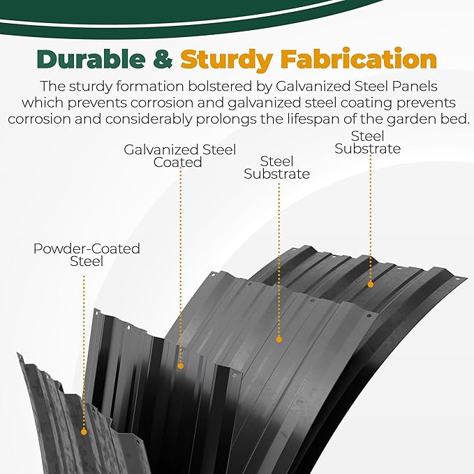 Utopia Home Galvanized Raised Garden Bed Kit 6x2x1ft, Planter Box Raised Garden Beds Outdoor, Easy Assembly Metal Raised Bed for Gardening Vegetables, Fruits, Flowers - Pack of 01 - Dark Grey