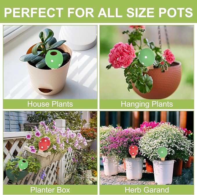 Self Watering Planter Insert Terracotta Watering Spikes Premium Plant Watering Devices Irrigation Dripper Self Watering Spikes Automatic Plant Accessories 4 Packs