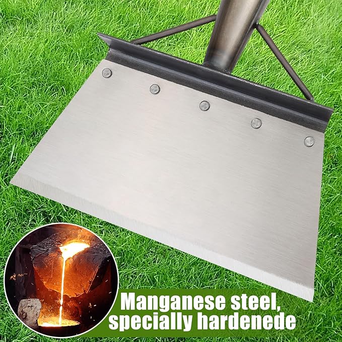 2Pcs Multifunctional Garden Cleaning Shovel Set, Garden Spade Shovel, Farm Weeding Planting Shovel Gardening Scraper Shovel, Manganese Steel Flat Shovel Not Include Pole (21cm/8.2in)