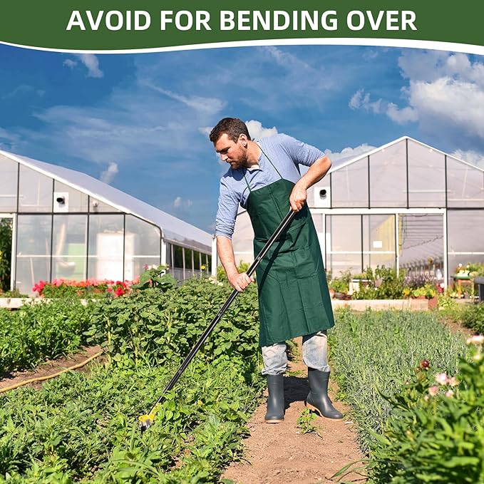 Hoe Garden Tool,Scuffle Garden Hoe for Weeding 30-60 Inch,Long Handle Heavy Duty Adjustable Hula Hoe,Gardening Stainless Steel Loop Stirrup Action Hoe