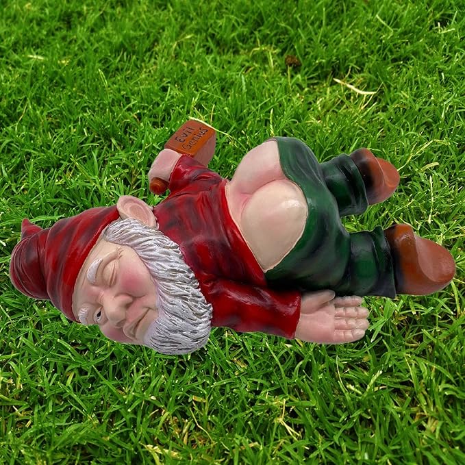MINICAR Drunken Gnomes Lying On The Ground, Funny Dwarf Sculptures Yard Lawn Decorations, Gag Gifts Home Office Garden Decor