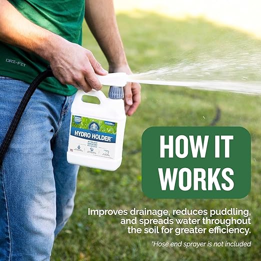 Turf Titan Hydro Holder Wetting Agent - Suspends Moisture in Your Grass Soil, Improves Water Drainage & Nutrient Uptake in Your Turf Grass, Promoting Healthy Soil - Covers 80,000 sq ft (2.5 Gallon)