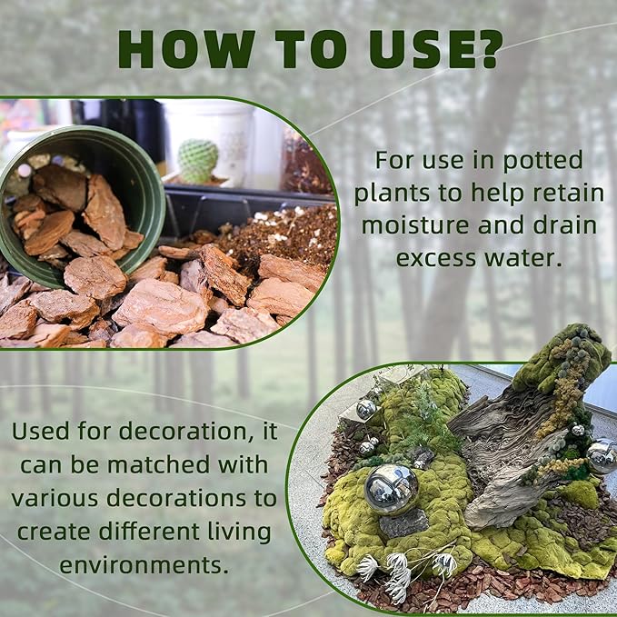 3 Quart Organic Big Size Orchid Bark for Plants, Root Development of Orchid Plants and Garden Soil Amendment