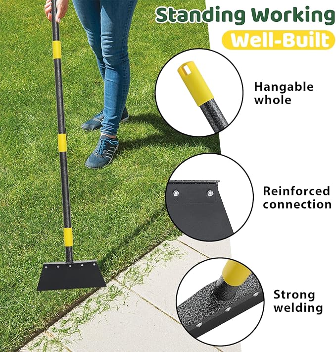 Separate Manual Weeder,Detachable Garden Flat Shovel Scraper, 2 Spades,60 Inch Long Multifunctional Garden Cleaning Shovel, Heavy Duty Floor Scraper,Metal Weeding Scraper for Edging, Snow Ice Removal