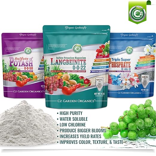 Organic Langbeinite 0-0-22 Sul-Po-Mag 4LB - Made in USA Soil Amendment for Indoor/Outdoor Plants & Flower Gardens. Water Soluble Potassium/Magnesium/Sulfur. Low Chlorine Fertilizer. OMRI Listed