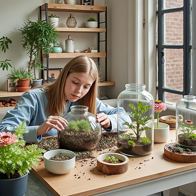 Terrarium Potting Soil Mix 1qt, Custom Made for Terrariums, Perfect for Vibrant Miniature Gardens