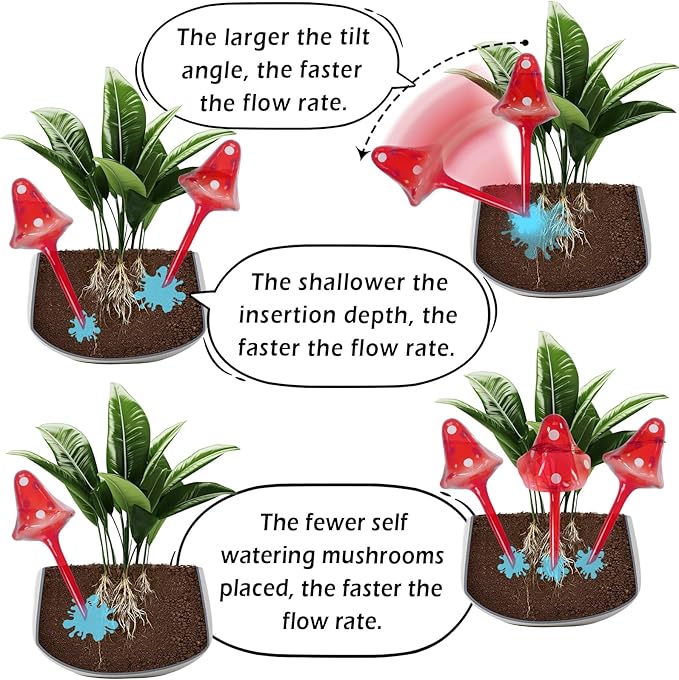 Plant Self Watering Globes Bulbs Planter Insert Automatic Plastic Watering Devices Plant Waterer Spikes for Indoor Outdoor,Self Irrigation System Lasts for 3-4 Weeks
