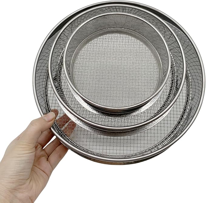 Vonoso 3 PCS Soil Sifter-Sieve for Sand Rocks Dirt Compost
