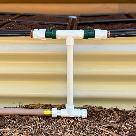 Garden Grid Connection Manifold | Connect Neighboring Garden Grids or Just 1 and/or Daisy-Chain from Manifold to Manifold with Garden Hoses to Connect Many Garden Grids | 12” Height