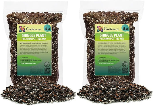 Shingle Plant Planting Mix - Promotes Steady Growth and Healthy Leaves - 10 Quart (2 Bags of 5 Quart)