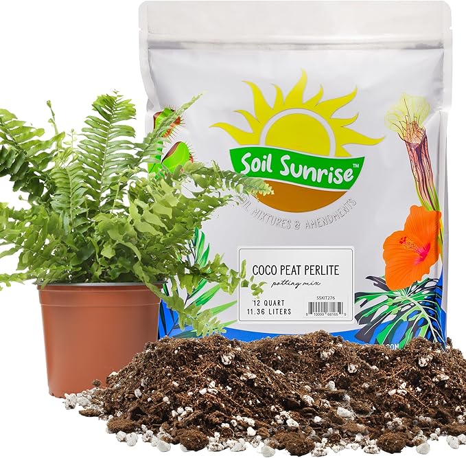 Coco Peat Perlite Potting Mix (12 Quarts), Loose Coconut Coir and Perlite