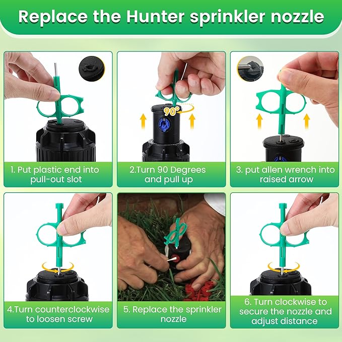 3 Pack Sprinkler Adjustment Tool Compatible with Hunter MP PGP, RainBird 5000 Sprinkler Head, Sprinkler Key Tool Adjustment Wrench for Lawn Irrigation Sprinkler System Repair