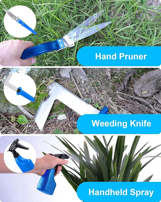 Garden Tools Set, 10 Pieces Stainless Steel,Gardening Tools kit with Handbag, Garden Hand Tools for Digging Planting Pruning, Garden Gifts for Women,Men