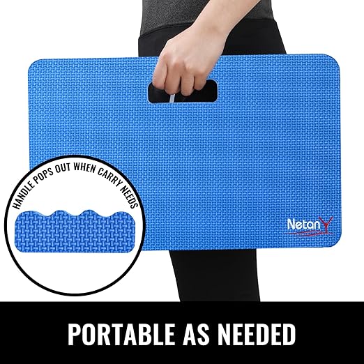 NETANY 2 Pack Extra Thick Kneeling Pad for Gardening, Comfortable Knee Pad Cushion, Extra Large Foam Kneeler Mat for Gardening, Baby Bath, Workout, Exercise & Yoga, Mechanic, 17.8 x 11 x 1.5 in, Blue