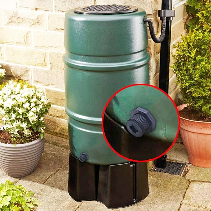 4 PCS Rain Barrel Bulkhead Fitting kit with Plugs and Hole Saw Tool, 3/4" (Inside Diameter is About 25mm) PVC Spigot Connector Kit for Rain Barrels Pools Aquariums (25mm ID Bulkhead 3/4")