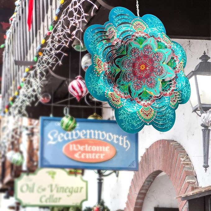 Wind Spinner Mandala Lucky Firework,12inch Hanging Wind Spinner Lucky Gifts for Women/Mother/Grandma/Father/Mom/Wife,Outdoor&Indoor Garden Decorations Yard Art Christmas Ornament