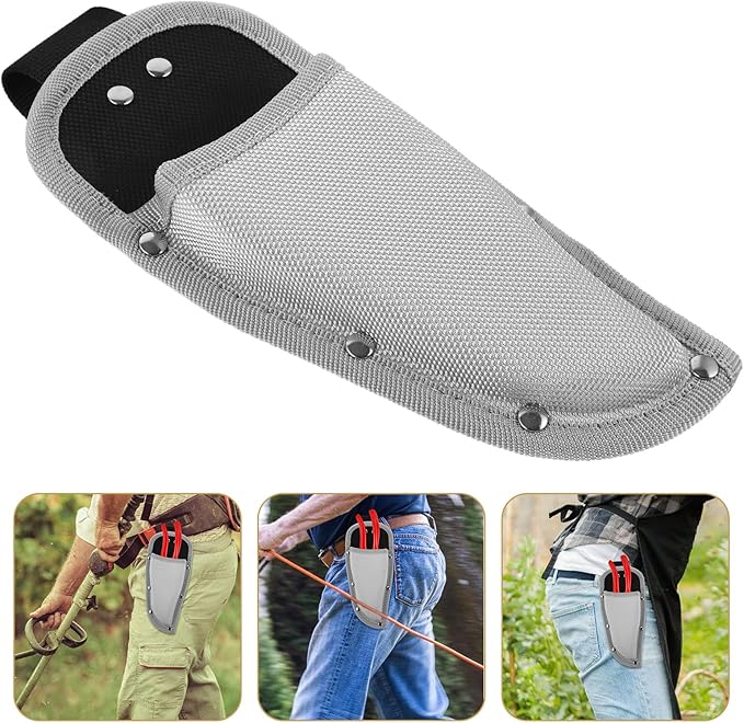 Pruning Shears Hanging Pouch PU Leather Pliers Pruner Holder Sheaths Pouch Holder Tool Pouch for Garden Pruning Pliers Shears Scissor, Grey