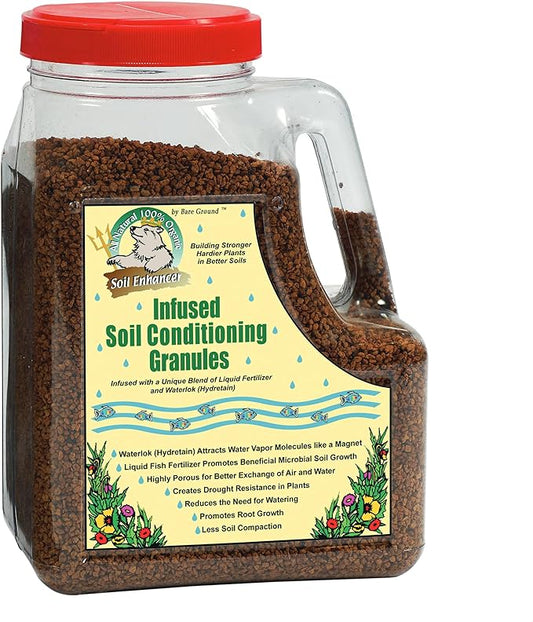 Just Scentsational TP-5C Trident's Pride Organic Liquid Fish Infused Hydroponic Soil Conditioning Granules in Shaker Jug, 5 lbs