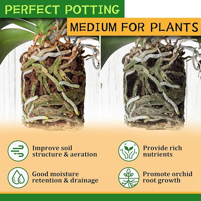 Legigo 4 Quarts Organic Orchid Potting Bark- All Natural Orchid Bark Potting Mix Pine Bark Wood Chips for Houseplant Mulch, Orchid Plants Root Development