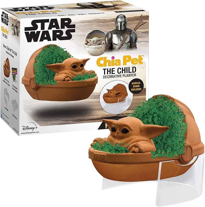 Amazon Exclusive Star Wars The Child Chia Pet Floating Edition with Stand, “aka Baby Yoda” with Seed Packet, Decorative Pottery Planter, Easy to Do and Fun to Grow